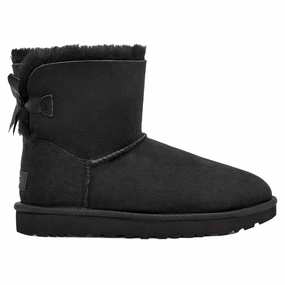 UGG W Mini Bailey Bow II Black Teddy Boots for Kids online deal