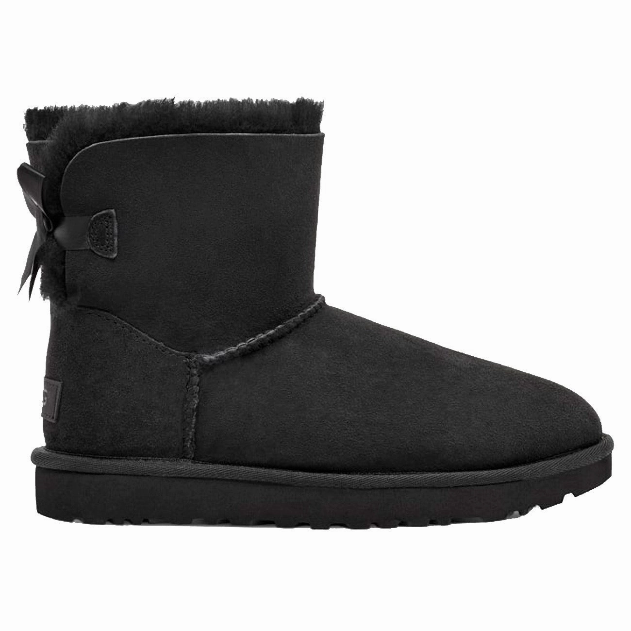 UGG W Mini Bailey Bow II Black Teddy Boots for Kids online deal