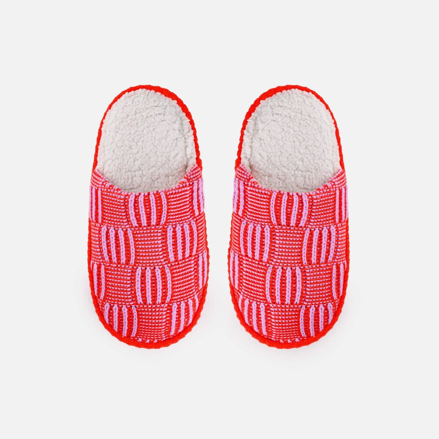 Unisex - Chunky Checkerboard Slide Slipper In Poppy Lilac