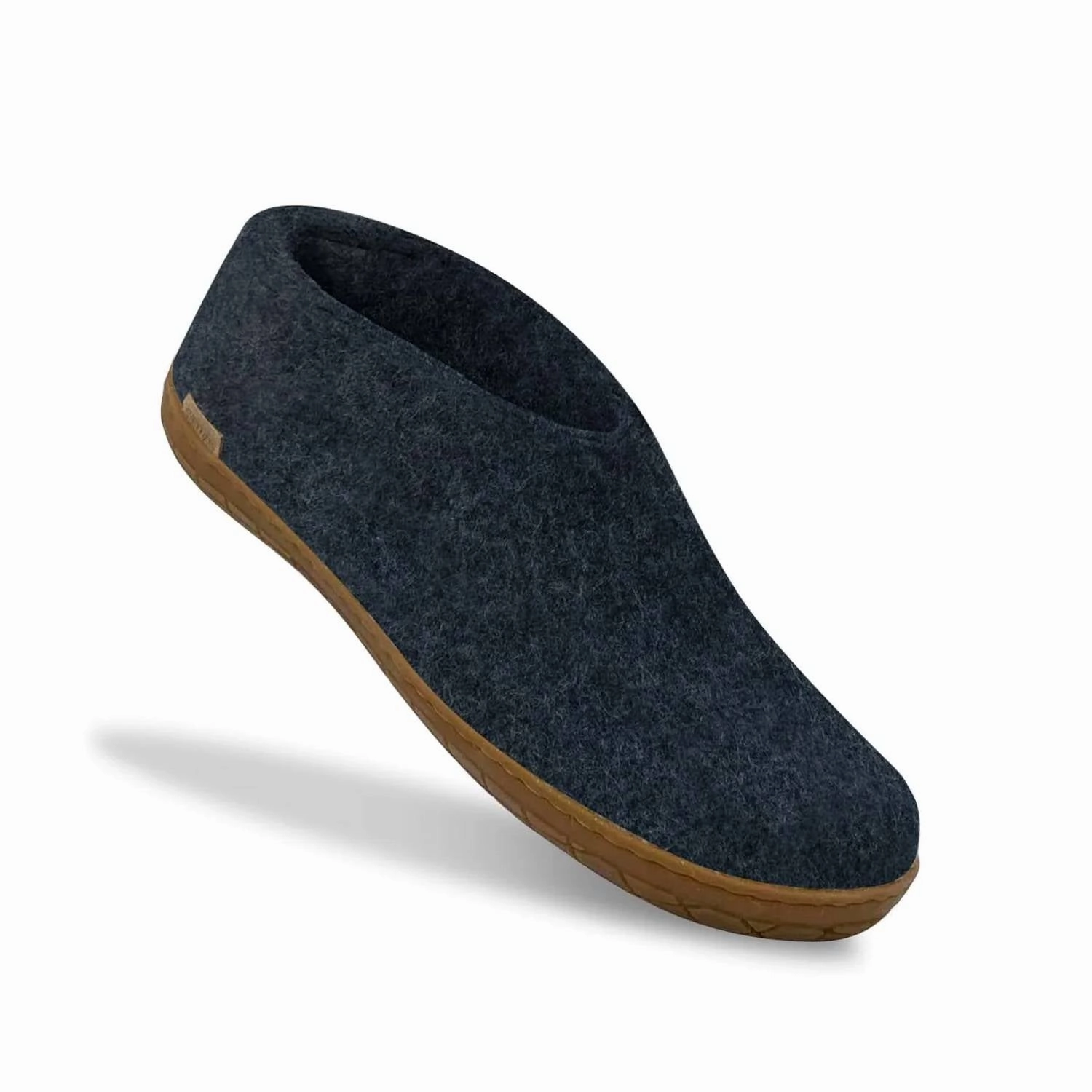 Unisex Felt Slipper With Honey Natural Rubber Sole In Denim Womens Slippers at low price