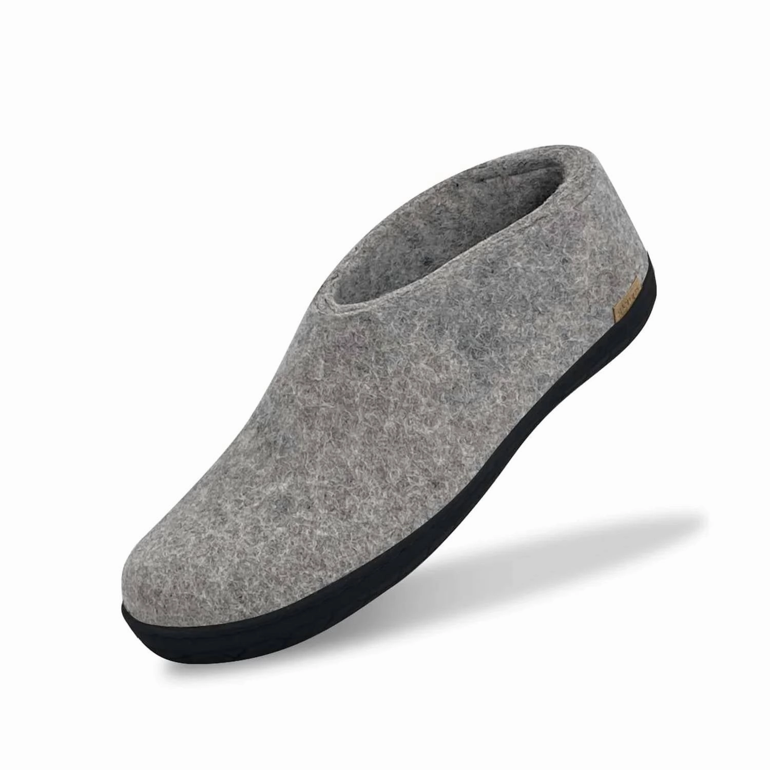 Unisex Felt Slipper With Natural Rubber Sole In Grey