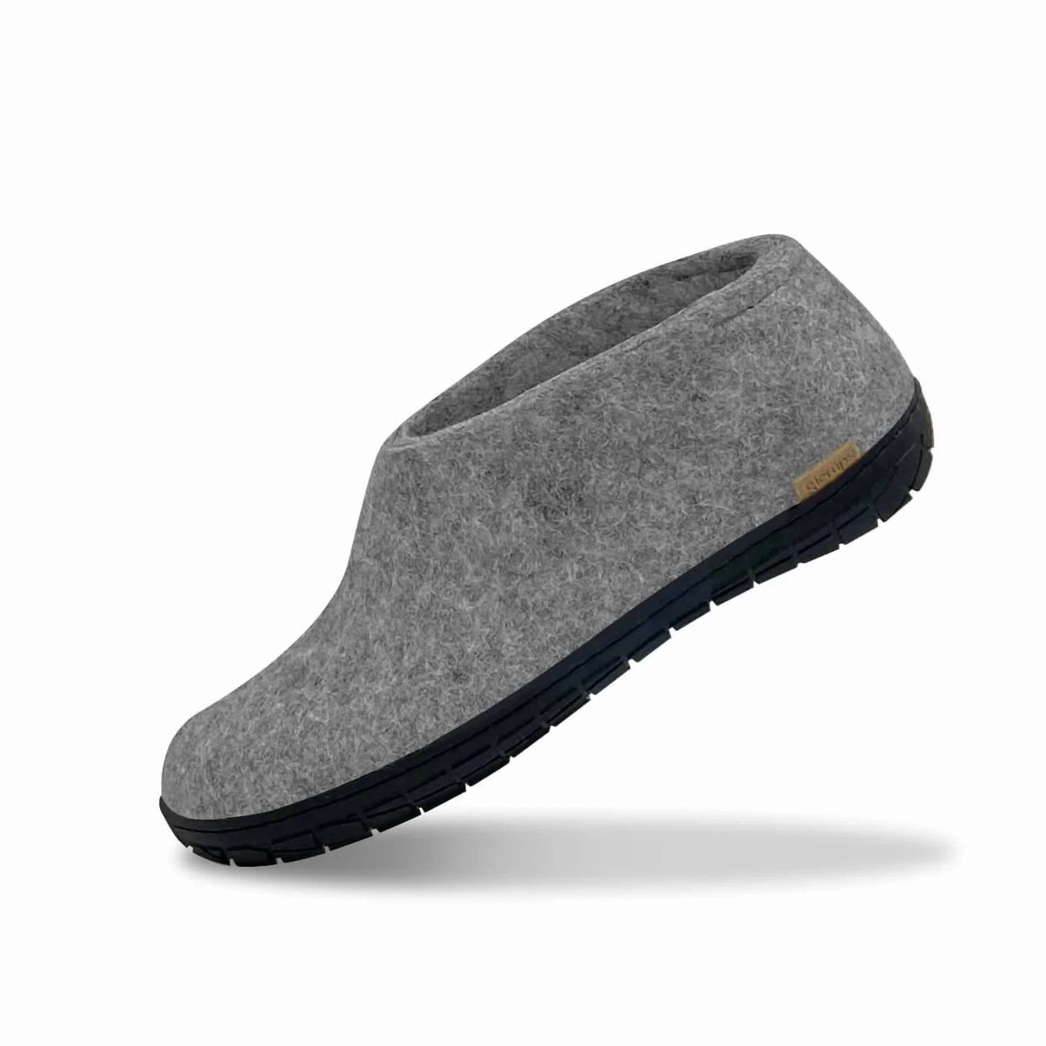 Unisex Felt Slipper With Natural Rubber Sole In Grey