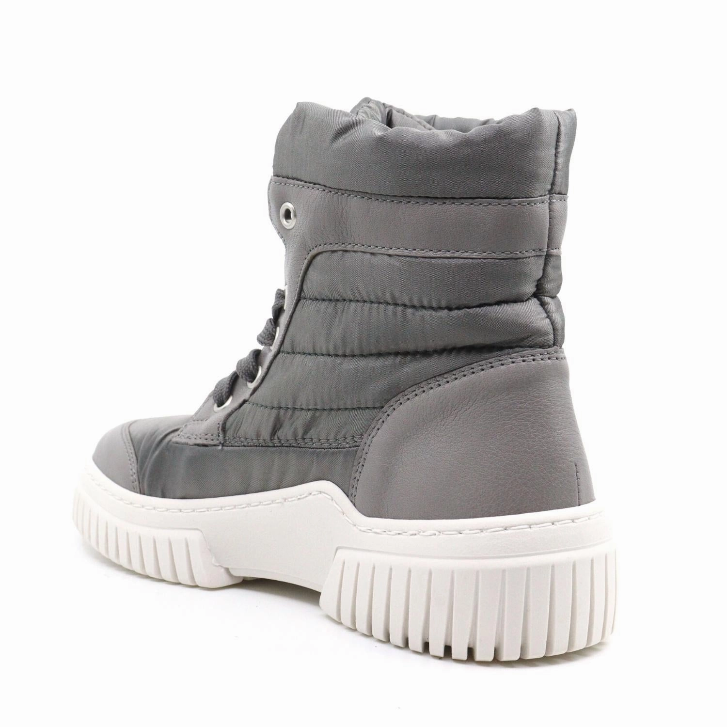 Unisex Laced Up Hiker Boot In Grey