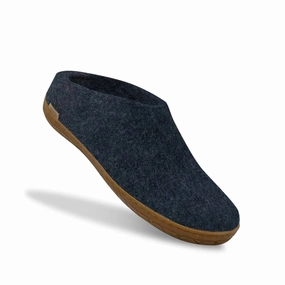 Unisex Slip-On With Honey Natural Rubber Sole In Denim Womens Slippers at low price