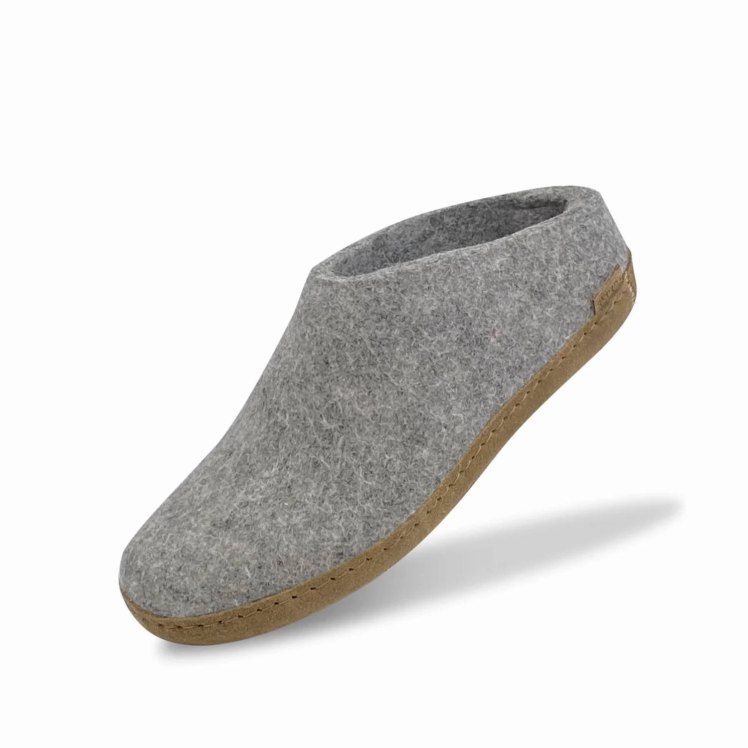 Unisex Slip-On With Leather Sole Slippers In Grey Womens Slippers at low price