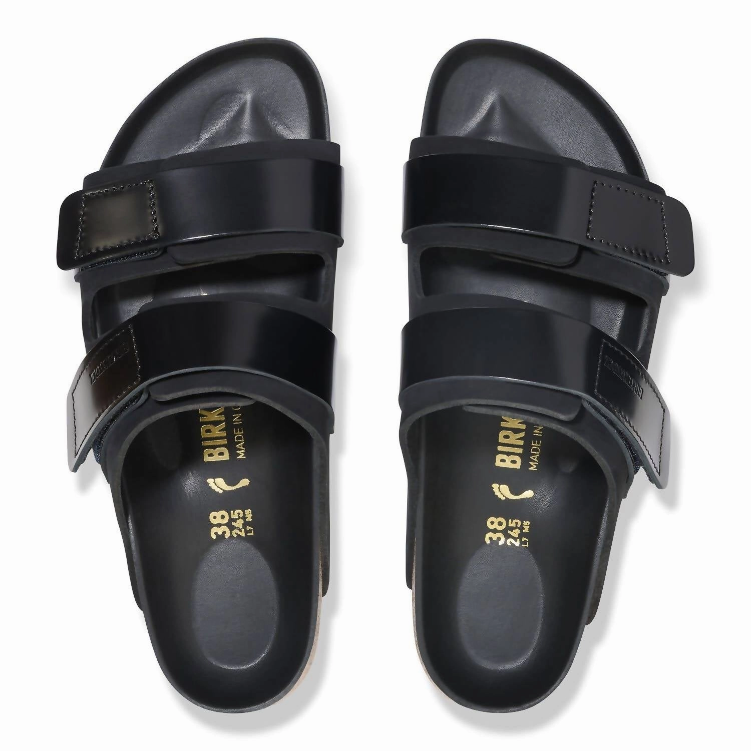 Unisex Uji Sandal In Black Shiny