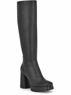 Vadda 3 Womens Faux Leather Platform Knee-High Boots Womens Dress Boots for less
