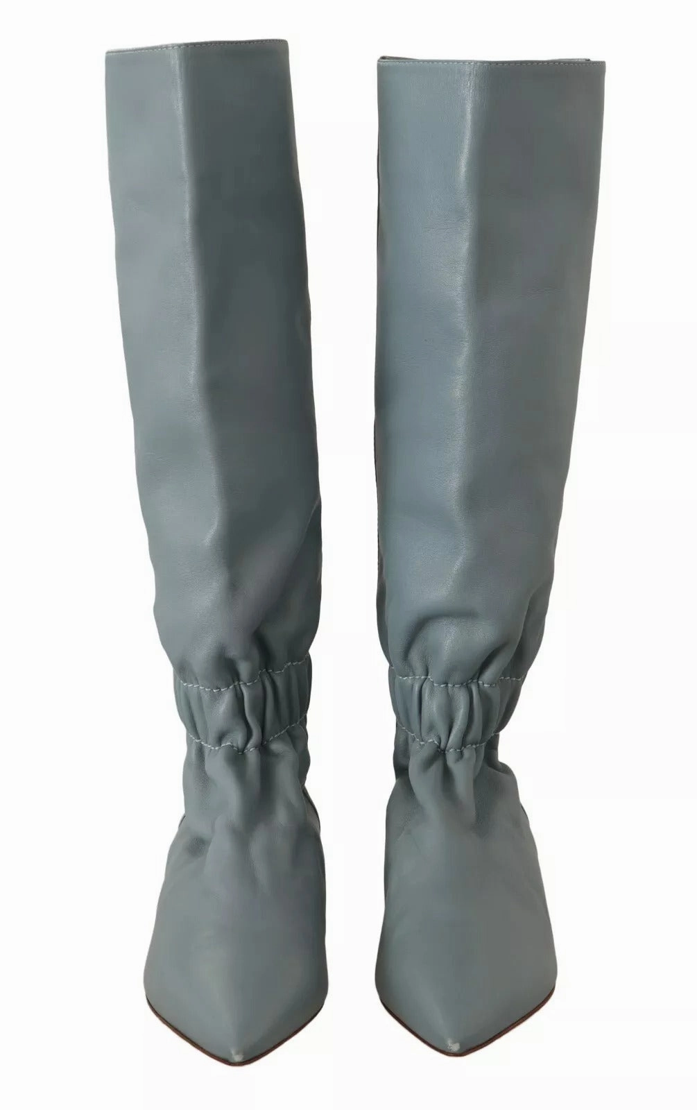 Valentino Leather Elastic Flats Pull On Knee High Boots Women's Shoes (Pre-Owned)