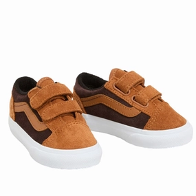 VANS GLAZED GINGER Old Skool V Kids Velcro Sneakers discount