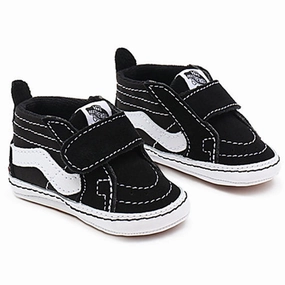 VANS IN SK8-Hi Crib Sneakers Black/True White Kids Velcro Sneakers discount