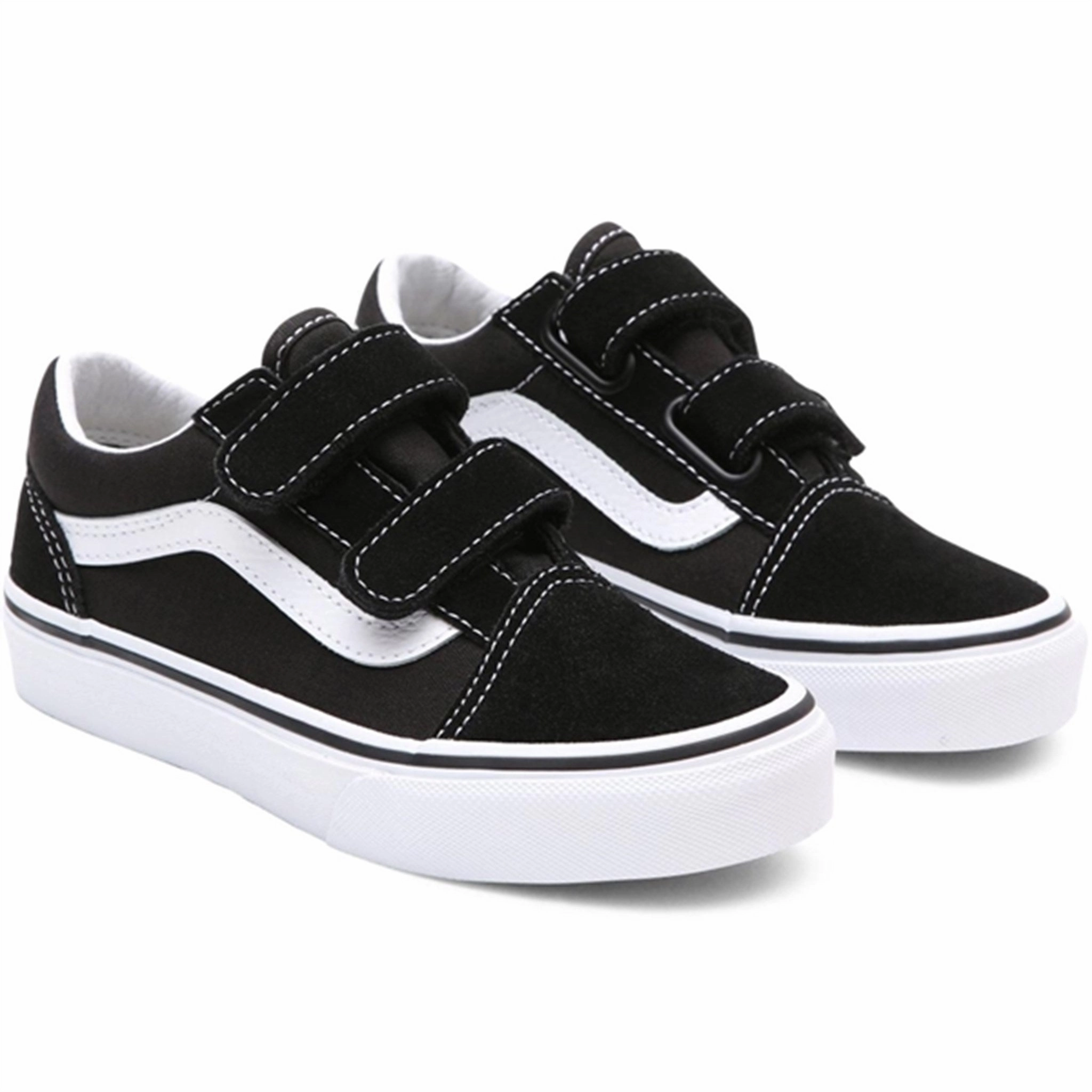 VANS Old Skool V Black/True White Sko Kids Velcro Sneakers discount