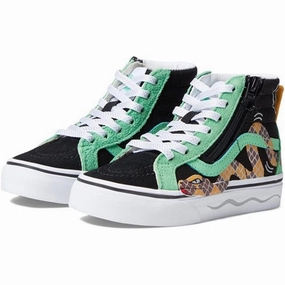 VANS SK8-Hi Reissue Side Zip Sneakers Green/Black Kids Sneakers with Laces sale