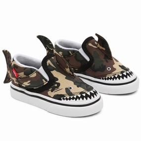 VANS Slip-On Shark Camouflage Kids Velcro Sneakers discount