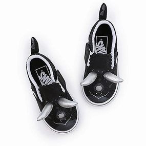 VANS TD Triceratops Slip-On V Dino Sneakers Dino Black/True White Kids Velcro Sneakers discount