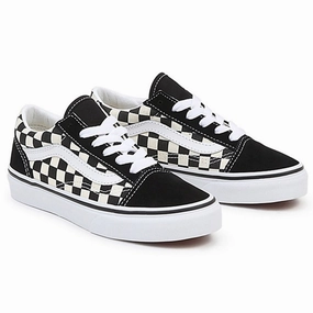 VANS UY Old Skool Sneakers Primary Check Black/White Kids Sneakers with Laces sale
