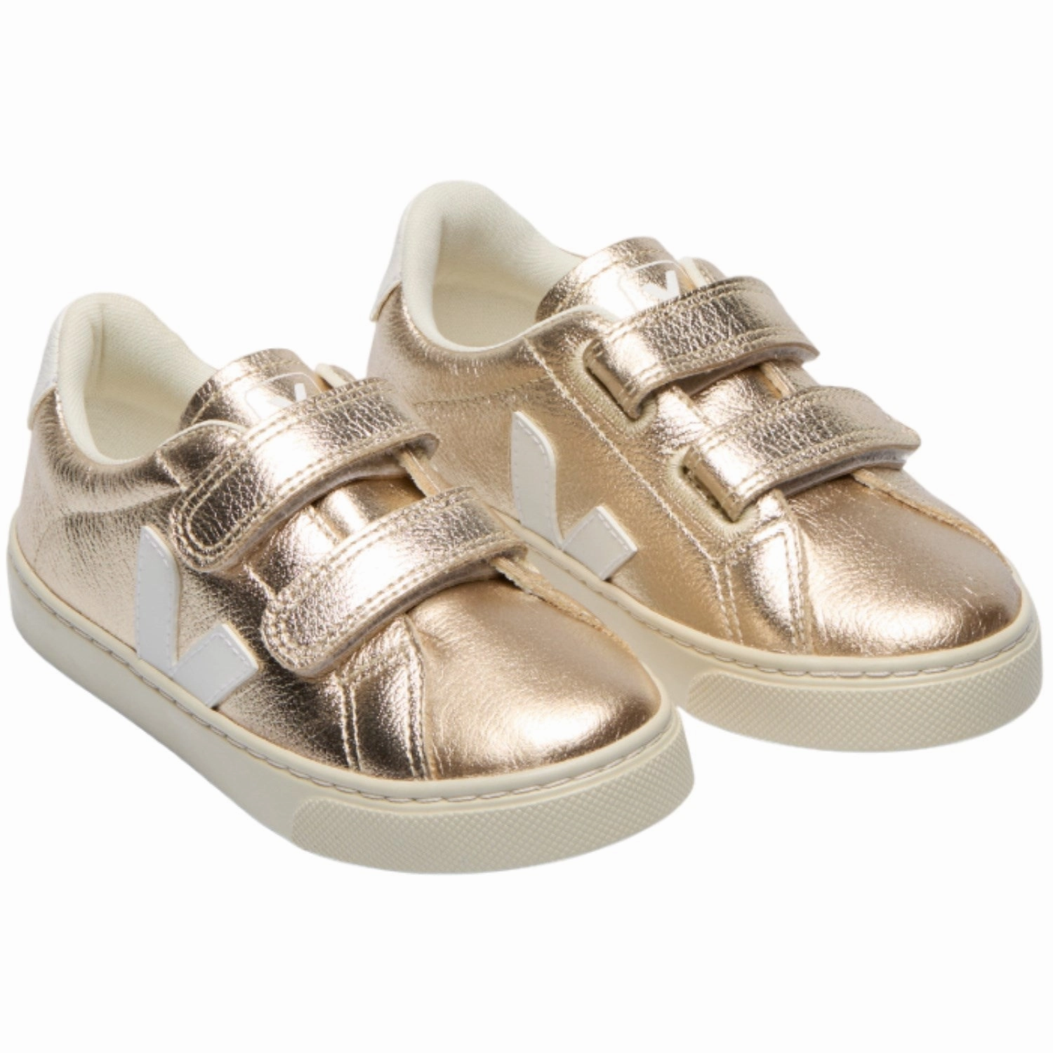 Veja Platine White Small Esplar Sneakers Kids Velcro Sneakers discount
