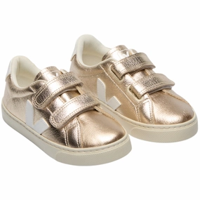 Veja Platine White Small Esplar Sneakers Kids Velcro Sneakers discount