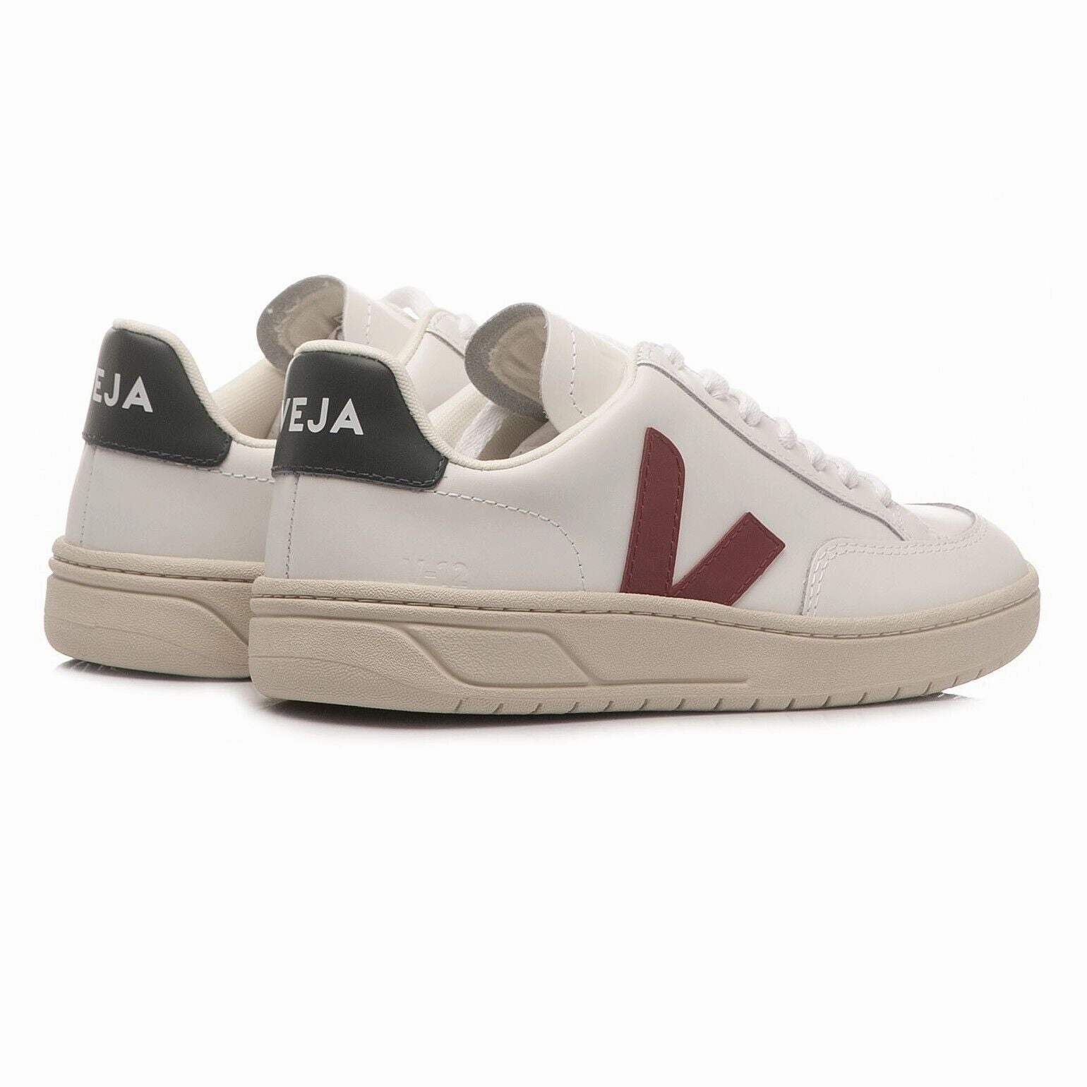 Veja V-12 XD0201955A Sneakers Women's White Marsala Leather Lifestyle Shoes