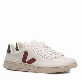 Veja V-12 XD0201955A Sneakers Women's White Marsala Leather Lifestyle Shoes Online store for Womens Sneakers