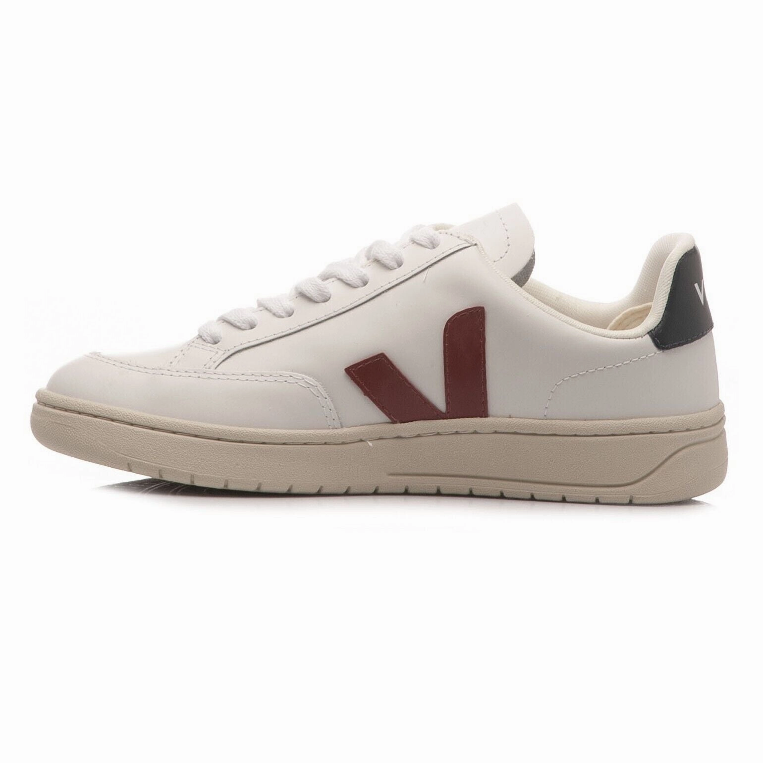 Veja V-12 XD0201955A Sneakers Women's White Marsala Leather Lifestyle Shoes
