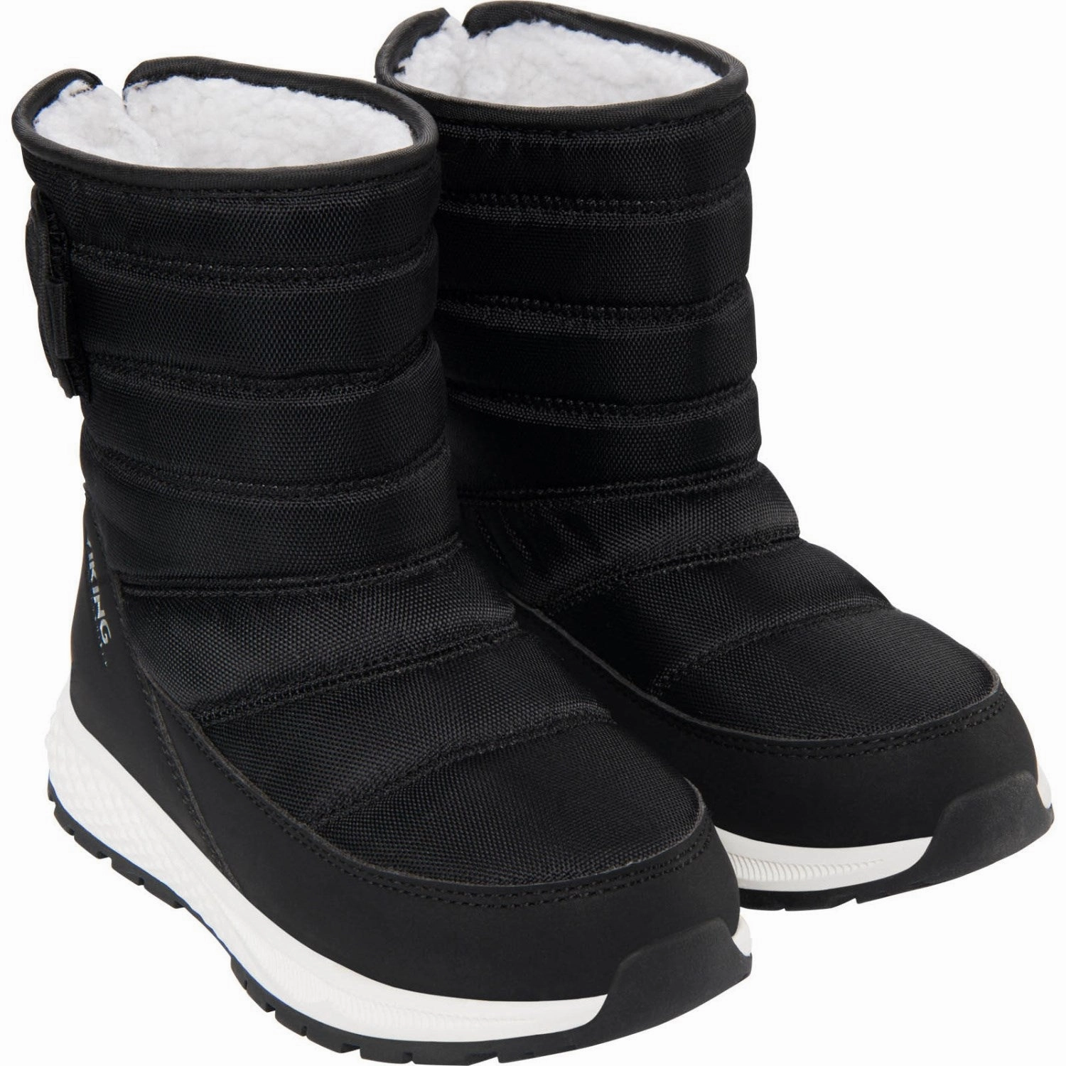 VIKING Black Equip Warm WP 1V Pull on Cheap Kids Winter Footwear