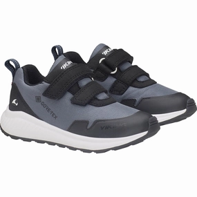 VIKING Charcoal/Black Aery Track GTX 2V Kids Velcro Sneakers discount