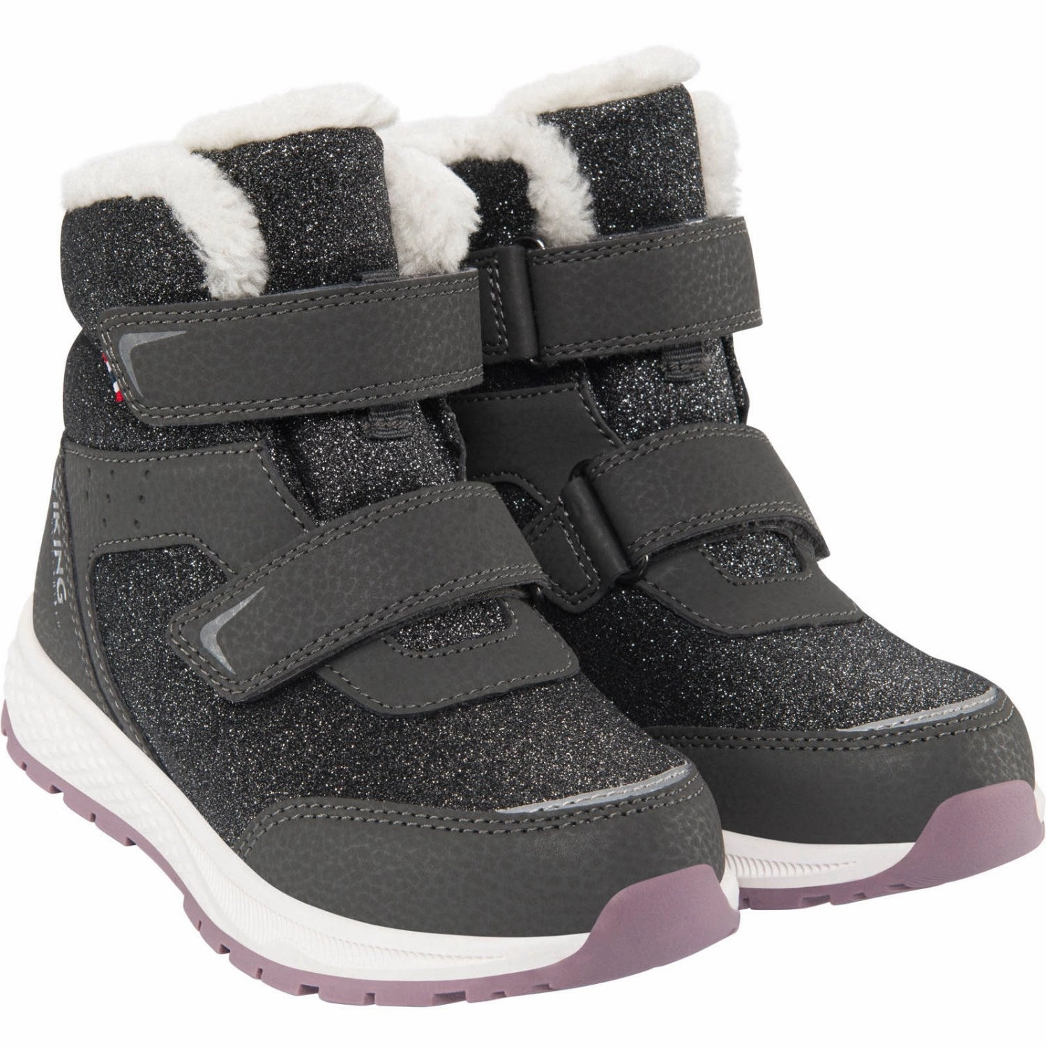 VIKING Charcoal/Dusty Pink Equip Warm WP 2V Cheap Kids Winter Footwear