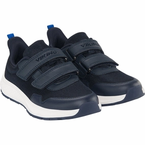 VIKING Navy Bouncy 2V Kids Velcro Sneakers discount