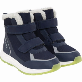 VIKING Navy Equip Glow Warm WP 2V Cheap Kids Winter Footwear