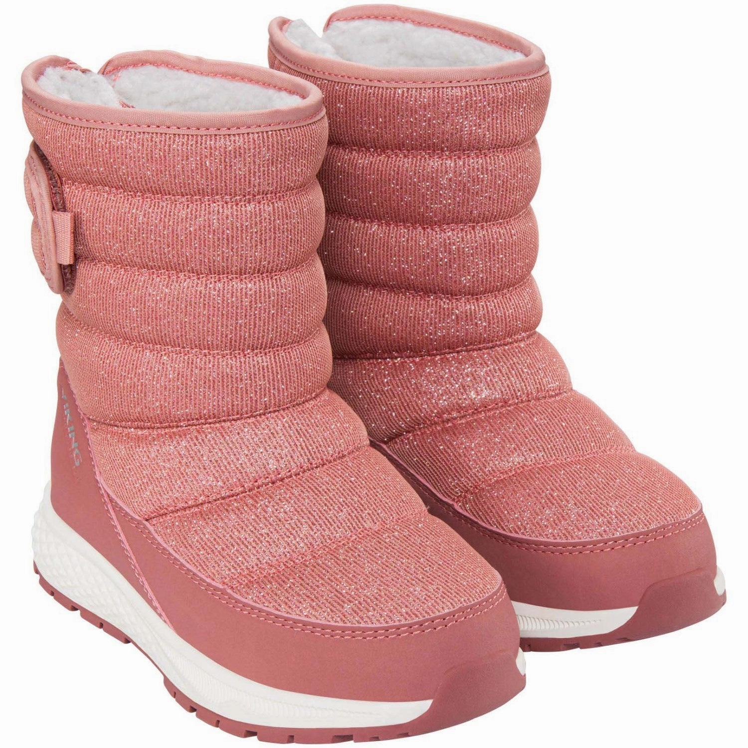 VIKING Pink Equip Warm WP 1V Pull on Cheap Kids Winter Footwear