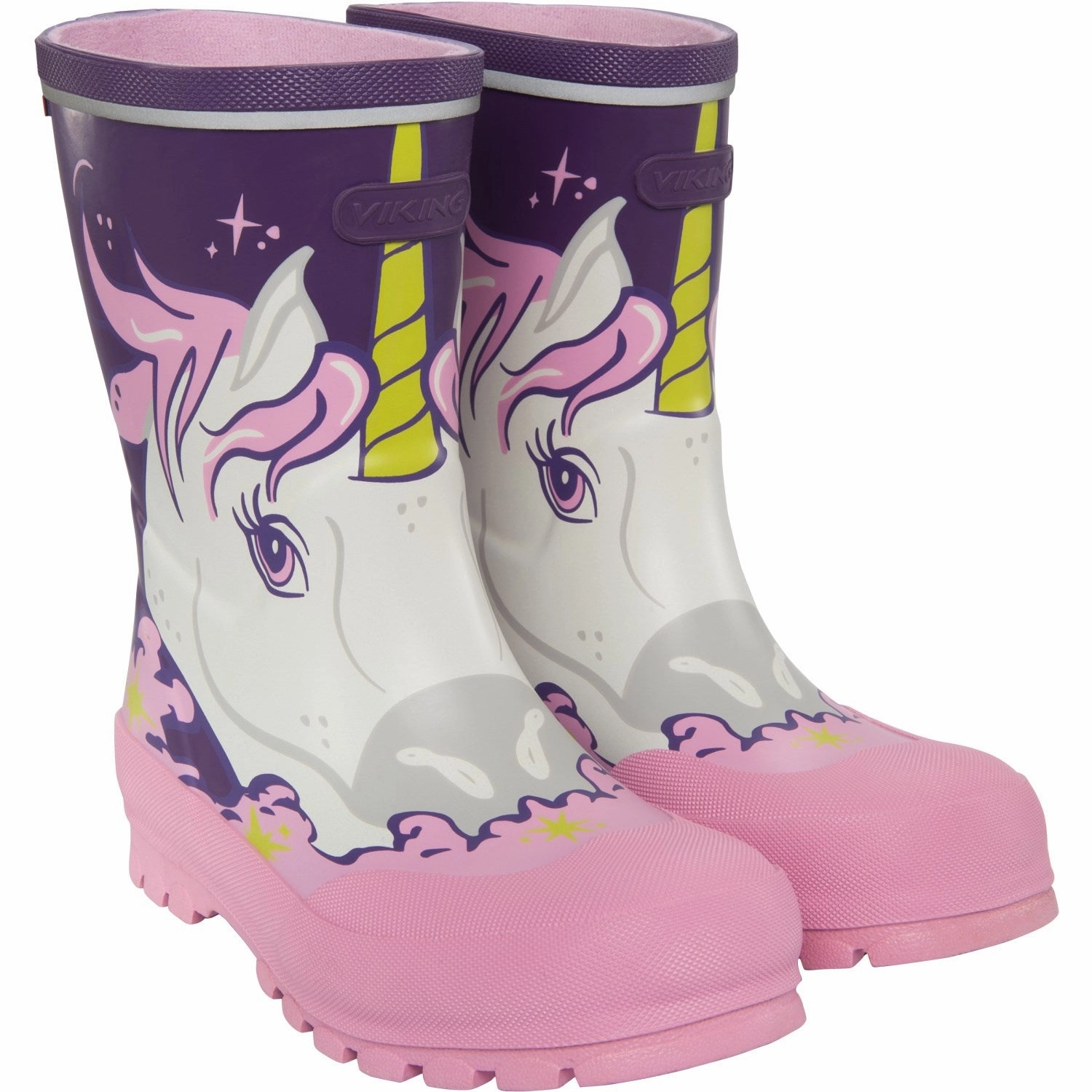 VIKING Purple/Multi Jolly Print Kids Rain Boots with free shipping