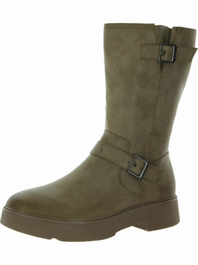 VIP Womens Faux Leather Mid-Calf Motorcycle Boots Hot sale Womens Boots