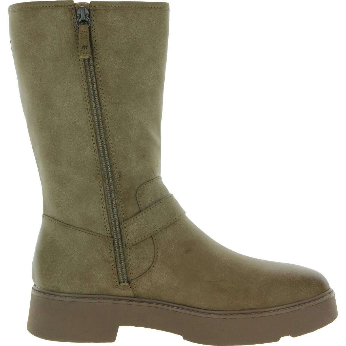VIP Womens Faux Leather Mid-Calf Motorcycle Boots