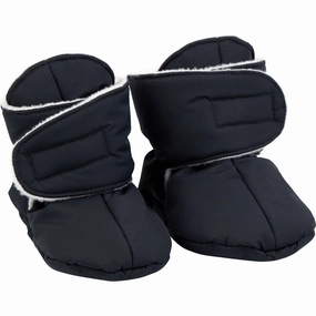 Voksi Black Baby Booties-Black Light Grey Winter Kids Overshoes on clearance