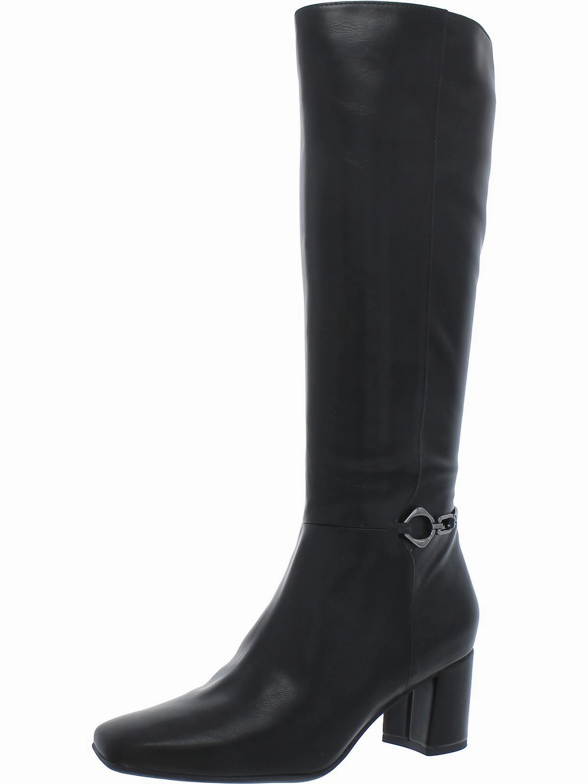 Waylon Womens Faux Leather Square Toe Knee-High Boots
