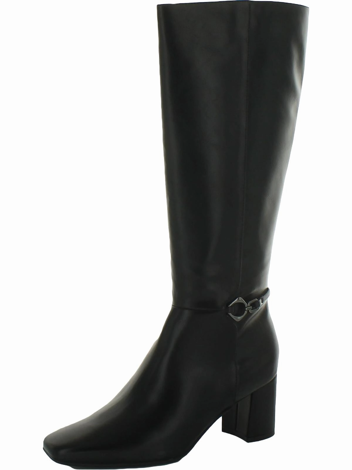 Waylon Womens Faux Leather Square Toe Knee-High Boots Womens Dress Boots for less