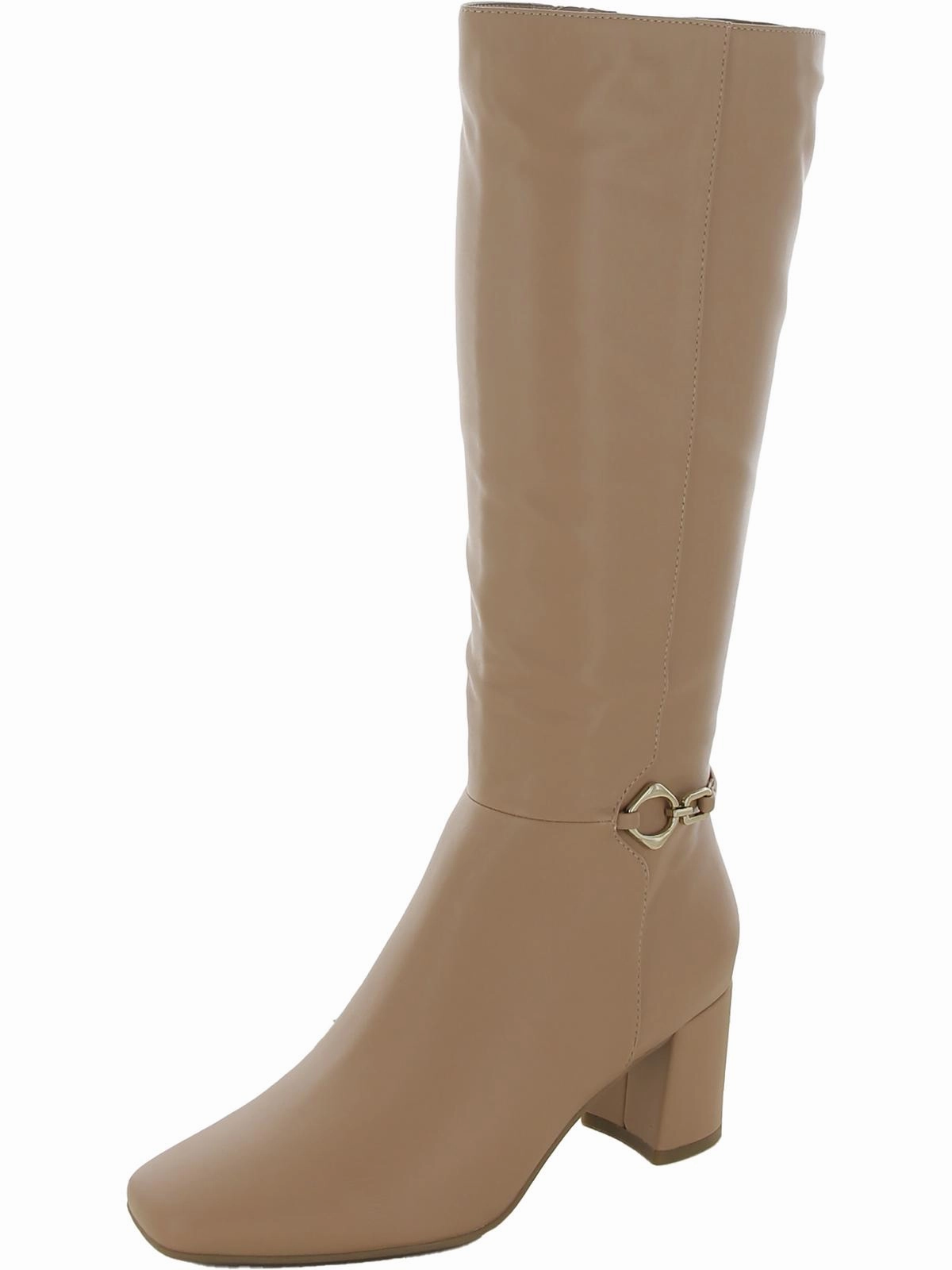 Waylon Womens Faux Leather Square Toe Knee-High Boots