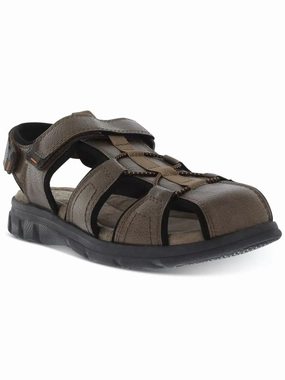 Weatherproof Vintage Cory Fisherman Sandals Men's US 11 Brown Round Toe RHS1863 Discount Mens Beach Sandals