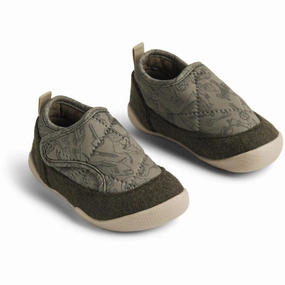 Wheat Dark Green Indoor Shoe Mulle House Slippers for Kids on sale