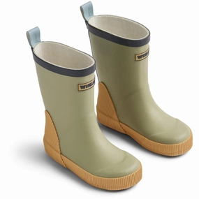 Wheat Green Tea Rubber Boot Welly Kids Rain Boots with free shipping