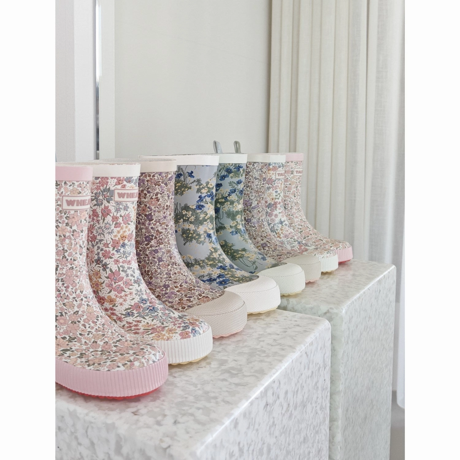 Wheat Lilac Flower Meadow Rubber Boot Muddy