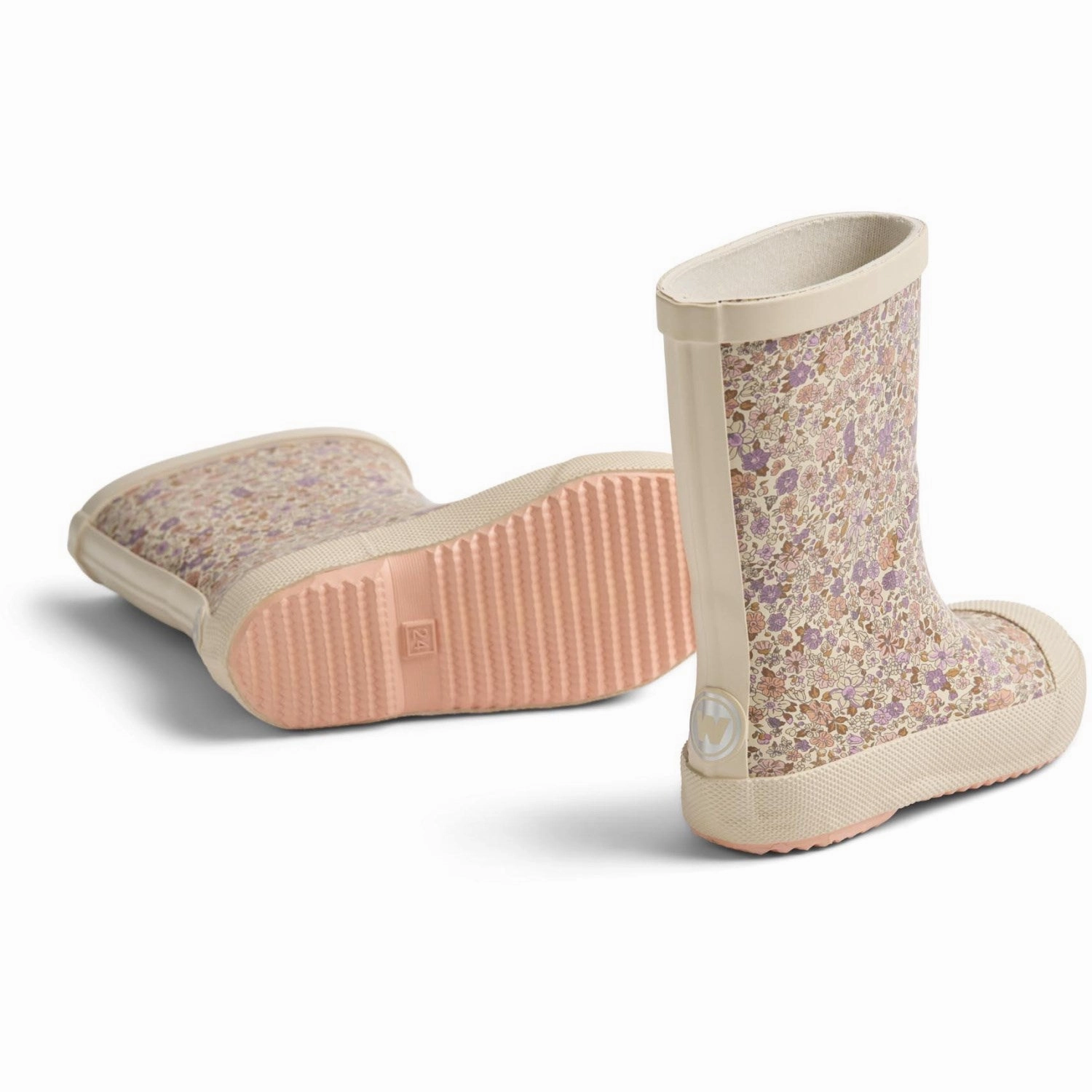 Wheat Lilac Flower Meadow Rubber Boot Muddy