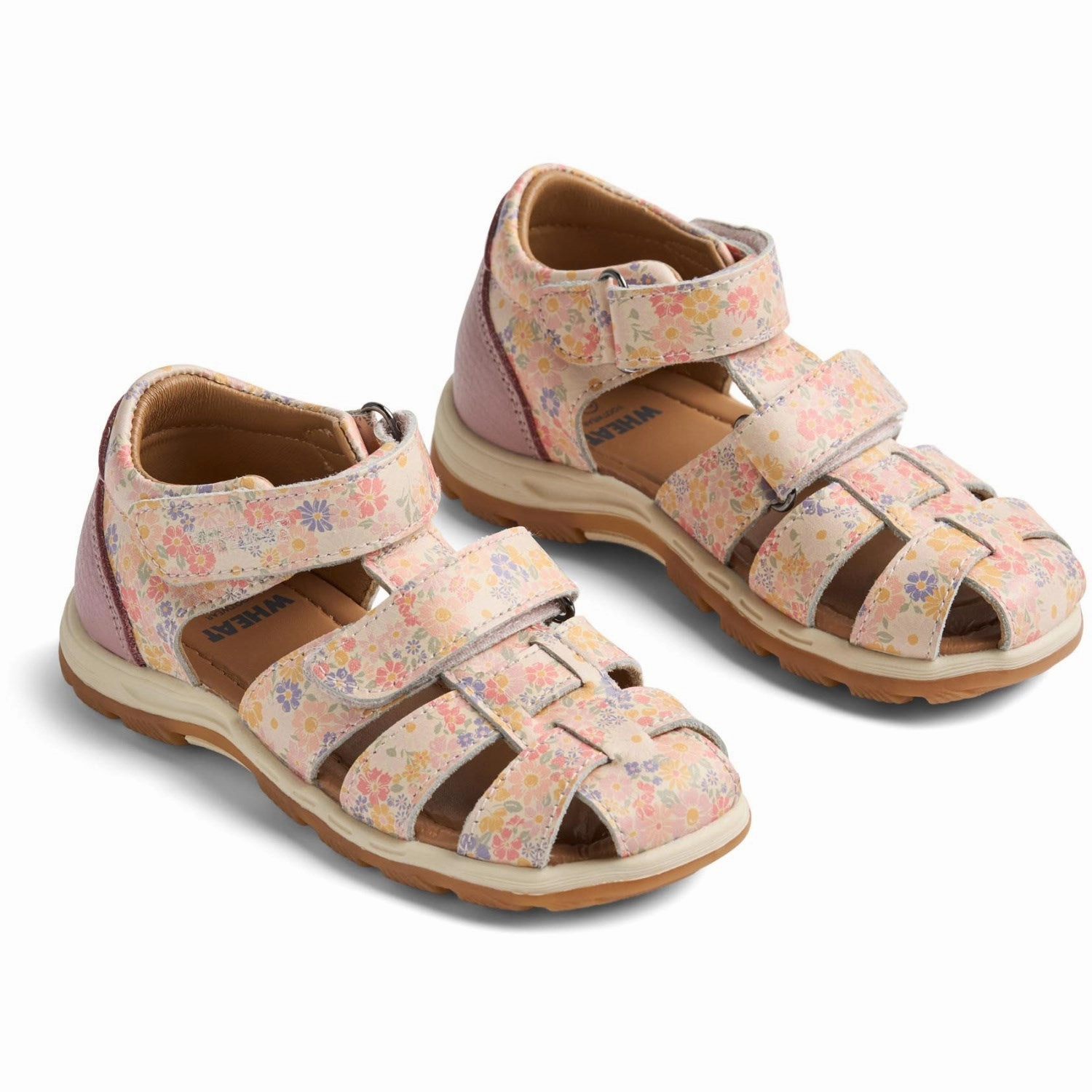 Wheat Multi Flowers Sandal Frei Kids Closed Toe Sandals promo