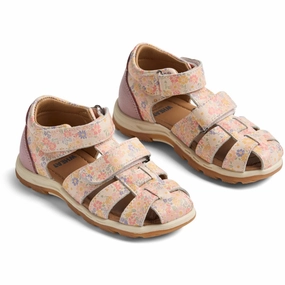 Wheat Multi Flowers Sandal Frei Kids Closed Toe Sandals promo