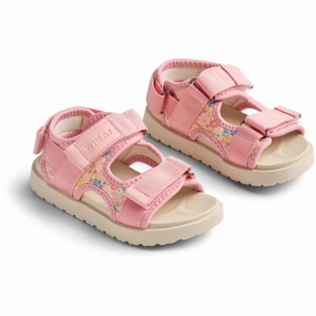 Wheat Multi Flowers Sandal Mandy Kids Open Sandals cheap sale