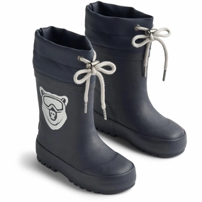 Wheat Navy Bear Rubber Boot Thermo Solid Kids Thermo Boots discount price