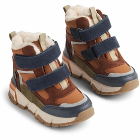 Wheat Navy Bootie Lucka Tex Cheap Kids Winter Footwear