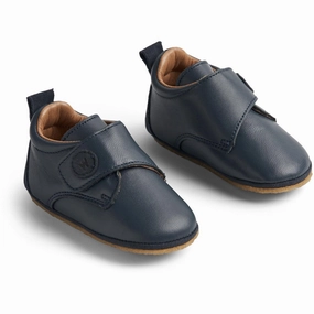 Wheat Navy Indoor Shoe Dakota House Slippers for Kids on sale