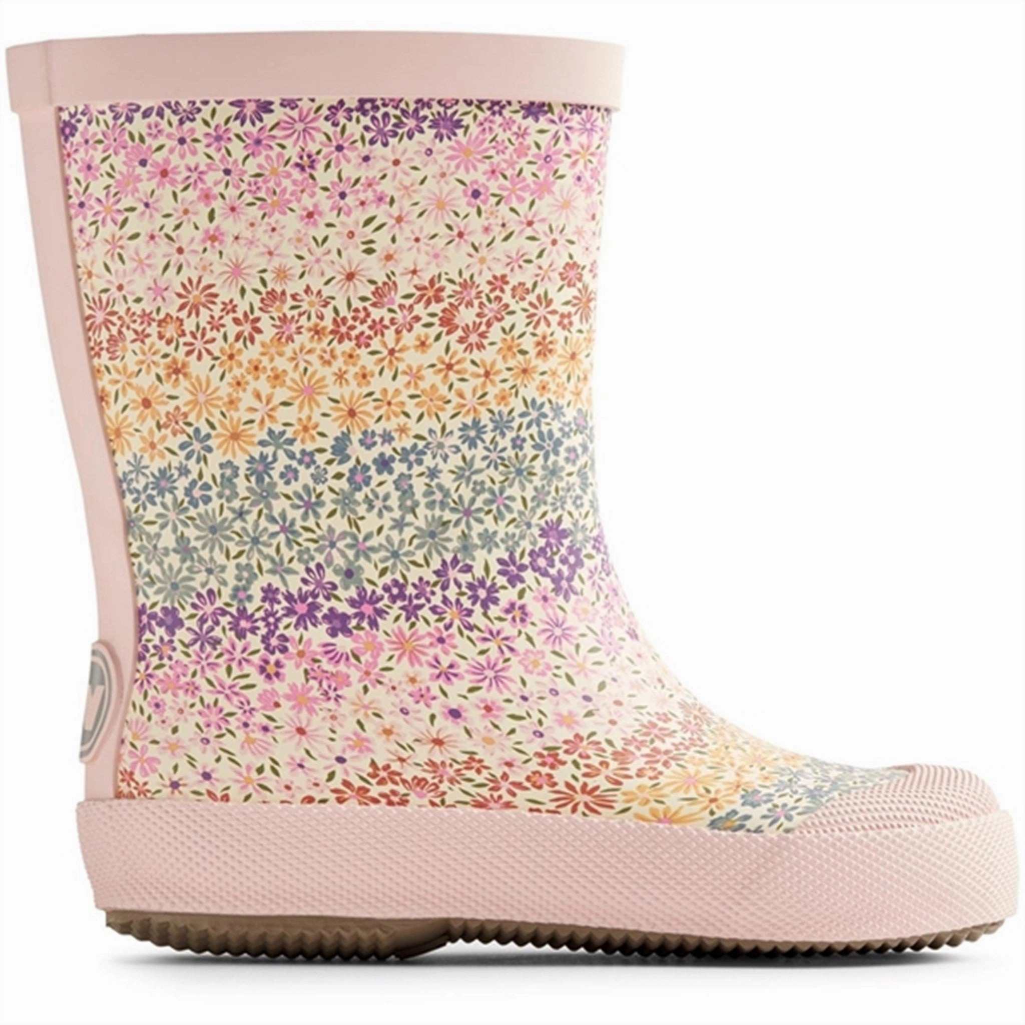 Wheat Rubber Boot Print Muddy Rainbow Flowers