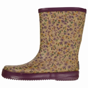 Wheat Rubber Boots Alpha Lilac FLowers Kids Rain Boots with free shipping